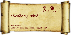 Körmöczy Máté névjegykártya